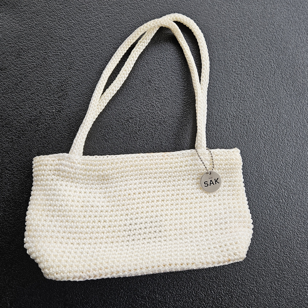 The Sak White Mini Bag with Woven Texture